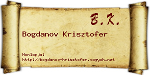 Bogdanov Krisztofer névjegykártya